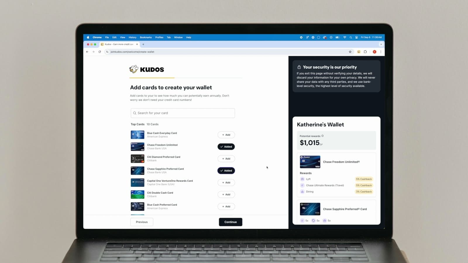 Kudos Smart Wallet, Commercial